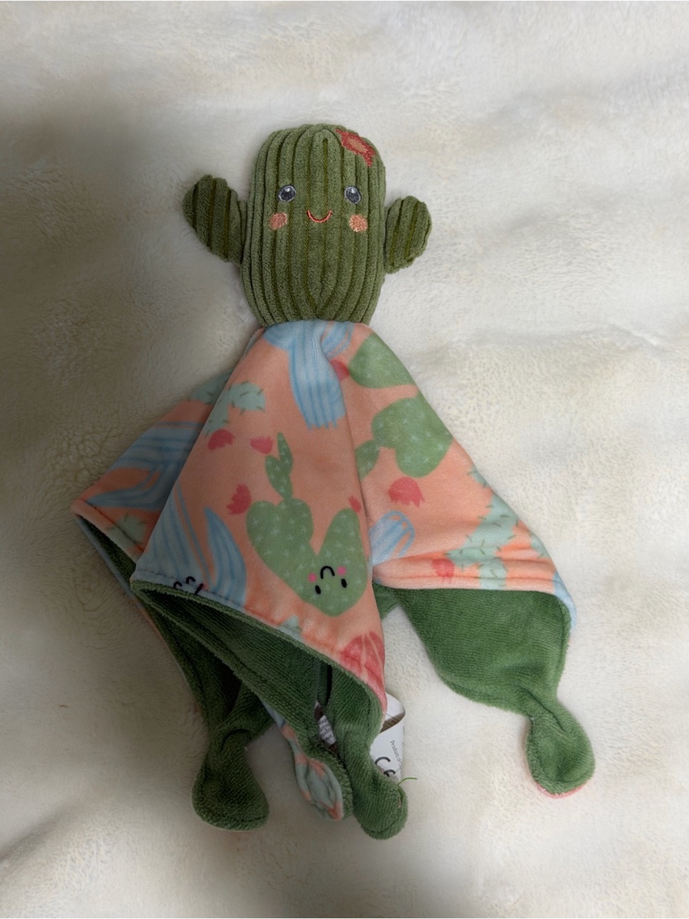 Plush Cactus Lovey Security Blanket - Green and Pink